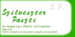 szilveszter paszti business card